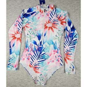 Long Sleeve Swimsuit One Piece Full Coverage High Neck Womens Size Large